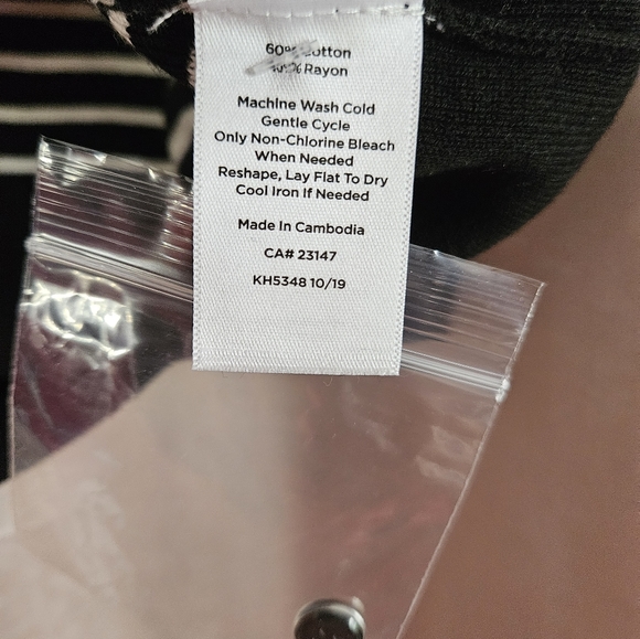 NWT Talbots black & white striped sweater top Womens Medium - Picture 3 of 7